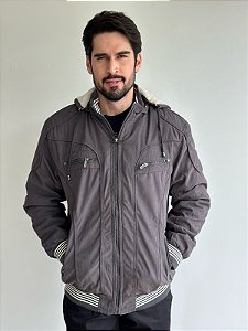 JAQUETA SARJA C/ ELÁSTICO CINZA