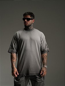 Camiseta Creat Oversized Three D Cinza
