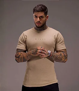 Camiseta Creat Canelada Bege
