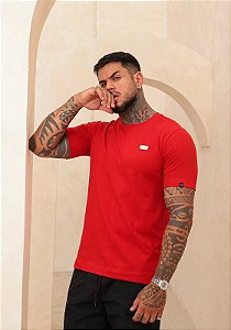 Camiseta Fb Exclusive Slim Aplique Vermelho