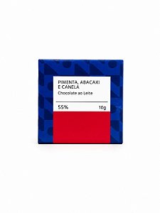 Chocolate ao Leite Bean to Bar 55%, Pimenta, Abacaxi e Canela, 10g