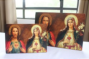 Ícones Sagrado Coração de Jesus e Imaculado Coração de Maria.