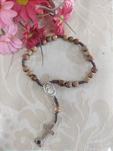 Terço da Rainha da Paz MEDJUGORJE - 7 Pater - Imbuia Frisado