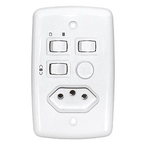 Chave Rima Rotativa Bivolt com Tomada 2 Lâmpadas