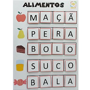 Jogo Pedagógico - Alfabeto + comidas (30 pares)