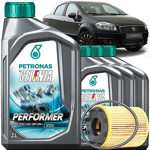 Kit Óleo 15W40 Selenia Performer E Filtro De Oleo Fiat Linea 1.4 Turbo Tjet 2008 2009 2010 2011 2012 2013