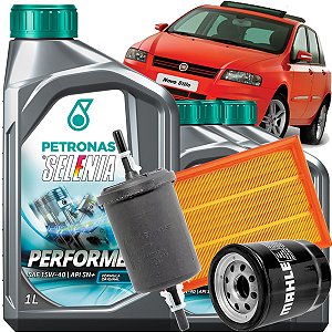 Kit Revisão Óleo Selenia Performer 15W40 E Filtros Fiat Stilo 1.8 2002 2003 2004 2005 2006 2007 2008 2009 2010 2011 2012