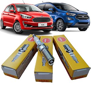 Jogo 3 Velas De Ignição Ngk Ford New Ka E Ecosport 1.5 12V 3 Cilindros Dragon 2017 2018 2019 2020 2021