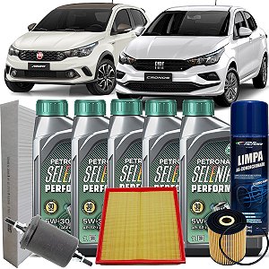 Kit Revisao Troca De Oleo Selenia 5W30 Fiat Argo Cronos 1.8 Etorq Hgt Precision 2017 2018 2019 2020 2021