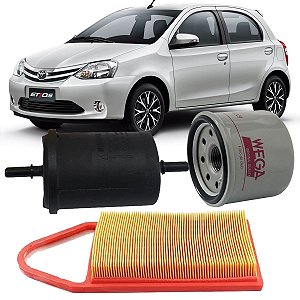 Kit Filtros De Ar Oleo Combustivel Toyota Etios 1.3 1.5 16v Hatch E Sedan 2012 2013 2014 2015