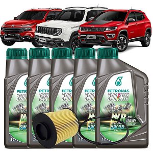 Kit Revisão Troca De Oleo Selenia 5w30 WR Fiat Toro Jeep Compass Renegade 2.0 Diesel