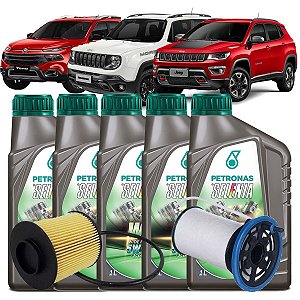 Kit Revisão Troca De Oleo Selenia 5w30 WR E Filtros Fiat Toro Jeep Compass Renegade 2.0 Diesel