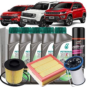 Kit Revisão Troca De Oleo Selenia 5w30 WR E Filtros Completo Fiat Toro Jeep Compass Renegade 2.0 Diesel