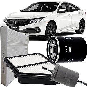 Kit Filtros Ar Óleo Combustível Cabine Civic G10 2.0 2016 2017 2018 2019 2020 2021