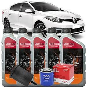Kit Troca De Oleo E Filtros Revisao Renault Fluence 2.0 2011 2012 2013 2014 2015 2016 2017 2018