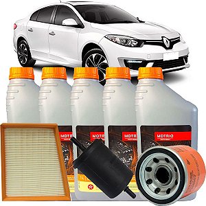 Kit Revisao Troca De Oleo 10w40 Filtros Oleo Combustivel Ar Renault Fluence 2.0 Automatico 2011 2012 2013 2014 2015 2016