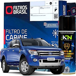 Kit Filtro De Cabine Ar Condicionado + Spray Ford Ranger 2012 2013 2014 2015 2016 2017 2018 2019 2020 2021