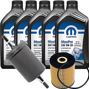 Kit Revisão Mopar 5w30 Maxpro E Filtros Oleo Combustivel Fiat Toro Argo Cronos Jeep Renegade 1.8 Etorq