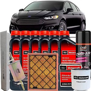 Kit Revisão Troca De Óleo 5w30 Ford Motorcraft E Filtros Completo - Fusion 2.0 E 2.5 2014 2015 2016 2017 2018 2019