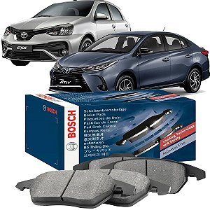 Jogo 4 Peças Pastilha De Freio Dianteiro Bosch Toyota Etios E Yaris 1.3 1.5 Todos