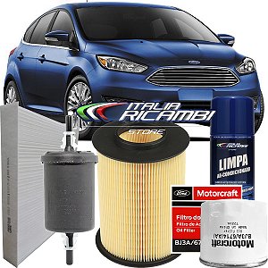 Kit Filtros Ar Óleo Combustível Cabine Higienizador - Ford Focus 1.6 E 2.0 2014 2015 2016 2017 2018 2019