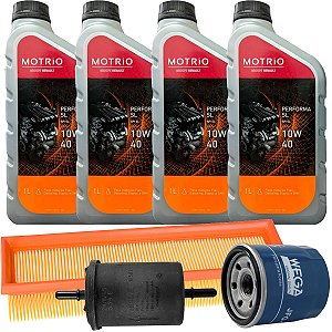 Kit Revisao Oleo 10W40 Motrio E Filtros - Renault Clio Sandero Logan 1.0 16V 4 Cilindros 2014 2015 2016 2017