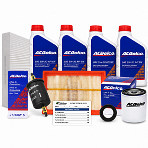 Kit Revisao Oleo Acdelco 5w30 100% Sintético Gm Onix Prisma 1.0 E 1.4 2013 2014 2015 2016 2017