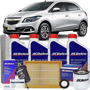 Kit Revisao Oleo Acdelco 5w30 100% Sintético Gm Onix Prisma 1.0 E 1.4 2013 2014 2015 2016 2017