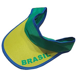 Viseira chapéu em tecido amarelo Brasil - Copa do mundo 2022