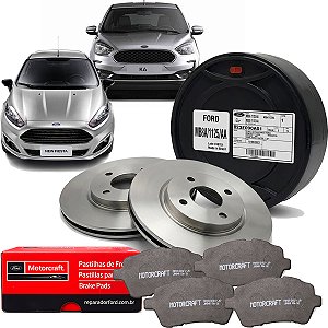 Kit Disco E Pastilha De Freio Dianteiro Ford Motorcraft New Fiesta Todos E Novo Ka De 2014 Até 2021