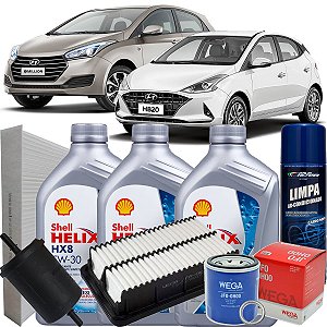 Kit Revisao Troca De Óleo 5W30 Shell HX8 E Filtros HB20 1.0 Aspirado 3 Cilindros 2012 A 2025