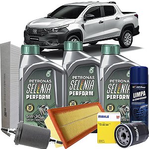 Kit Revisão Óleo Selenia 5W30 E Filtros Para Fiat Strada 1.4 Fire Endurance Cs Cd 2021 2022 2023