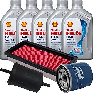 Kit Revisão 5w30 E Filtros Ar Oleo Combustivel March Versa 1.6 2016 2017 2018 2019 2020