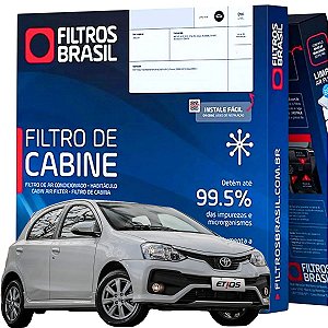 Filtro De Cabine Ar Condicionado Filtros Brasil Toyota Etios 1.3 1.5 2013 2014 2015 2016 2017 2018 2019 2020 2021
