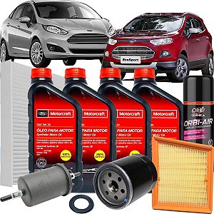 Kit Revisão Manutenção Preventiva Peças De Reposição Oleo 5W30 Ford Motorcraft - New Fiesta Nacional E Ecosport 1.6 16V