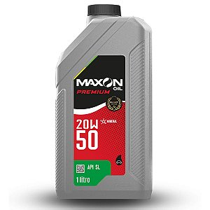 Óleo De Motor Maxon Oil Premium 20W50 Mineral Api SL Para Motores Gasolina Etanol Flex Gnv