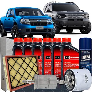 Kit Revisão 5w30 Ford Motorcraft E Filtros Para Ford Bronco Sport Maverick 2.0 Ecoboost 2021 2022 2023 2024