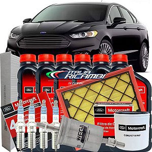 Kit Revisão Óleo 5w30 Motorcraft Filtros Vela Iridium Ford Fusion 2.0 Ecoboost 2013 2014 2015 2016 2017 2018 2019