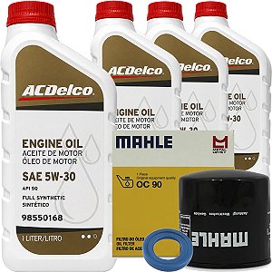 Kit Revisao Oleo 5W30 ACDelco E Filtro Agile Corsa Celta Classic Prisma Vectra Zafira Montana