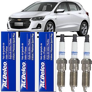 Jogo De Velas Ignição Original Acdelco Gm Chevrolet Onix B 1.0 Aspirado Lt Plus Flex 2020 2021 2022 2023 2024
