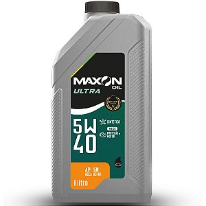 Óleo De Motor Maxon Oil Ultra 5W40 Api SN 100% Sintético Para Motores Gasolina Etanol Flex E Gnv