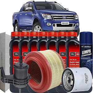 Kit Revisão Troca De Oleo 5w30 Ford Motorcraft Filtros Para Ranger 2.5 16V Flex 2012 2013 2014 2015
