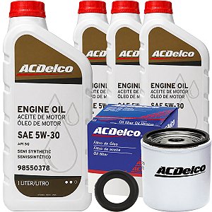 Kit Revisao 5w30 E Filtro Original ACDelco Gm Chevrolet Corsa Celta Prisma Classic Onix