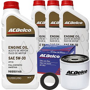 Kit Revisao 5w30 E Filtro Original ACDelco Gm Chevrolet Corsa Celta Prisma Classic Onix