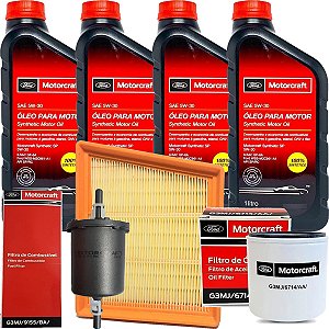 Kit Revisão 5W30 Ford Motorcraft E Filtro Ar Oleo Combustível - Ford New Fiesta Novo Ka Nova Ecosport