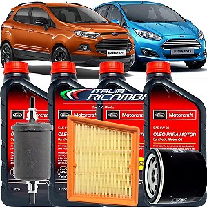 Kit Revisão 5W30 Ford Motorcraft E Filtro Ar Oleo Combustível - Ford New Fiesta Novo Ka Nova Ecosport