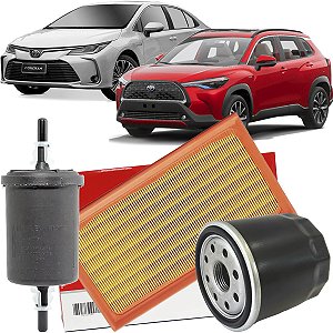 Kit Filtros De Óleo Combustível E Ar Do Motor Para Toyota Corolla 2.0 E Cross 2.0 2020 2021 2022 2023 2024