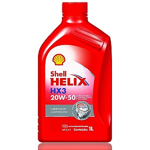 Óleo De Motor Shell Hx3 20W50 Lubrificante Multiviscoso Para Alta Quilometragem - 1 Litro