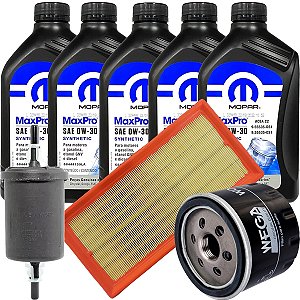 Kit óleo 0W30 Mopar e filtros Pulse Fastback Toro Renegade Compass Commader 1.3 Turbo