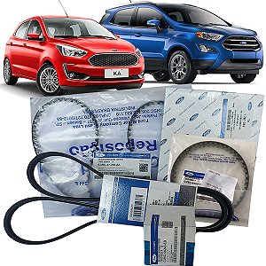 Kit Correia Dentada Tensor Alternador E Correia Bomba Original Ford Ecosport Ka 1.5 Dragon 2018 2019 2020 2021